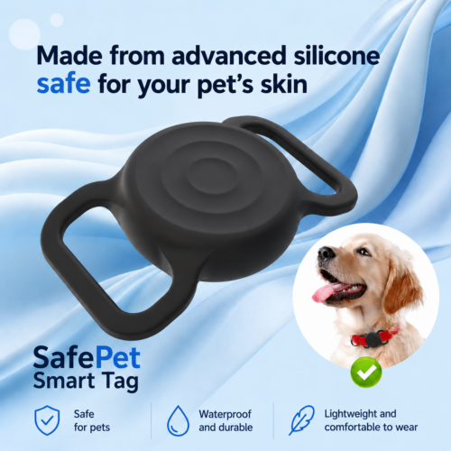 SafePet ID Smart Tag made from advanced, pet-safe silicone